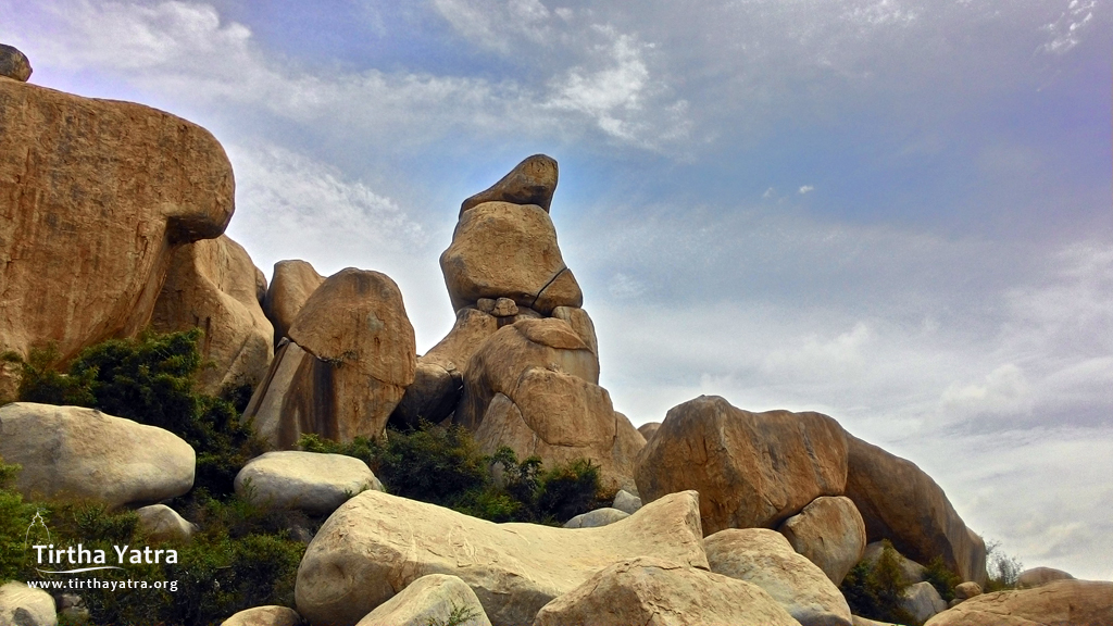 Stone from where Sitadevi witnessed the battle between Lava, Kusha and Rama-Lakshmana